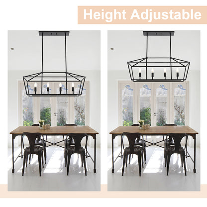 Rustic Chandelier for Dining Room, 32-Inches Width Pendant Lighting for Kitchen Island