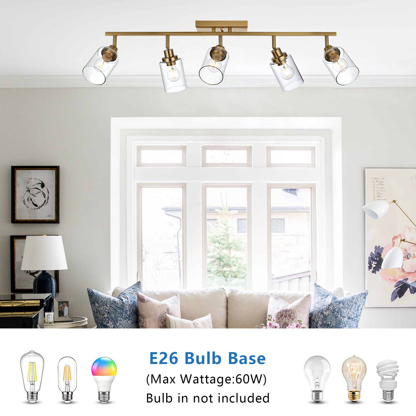 Melucee Adrian Flush Mount Ceiling Light Rotatable Track Lighting Kit