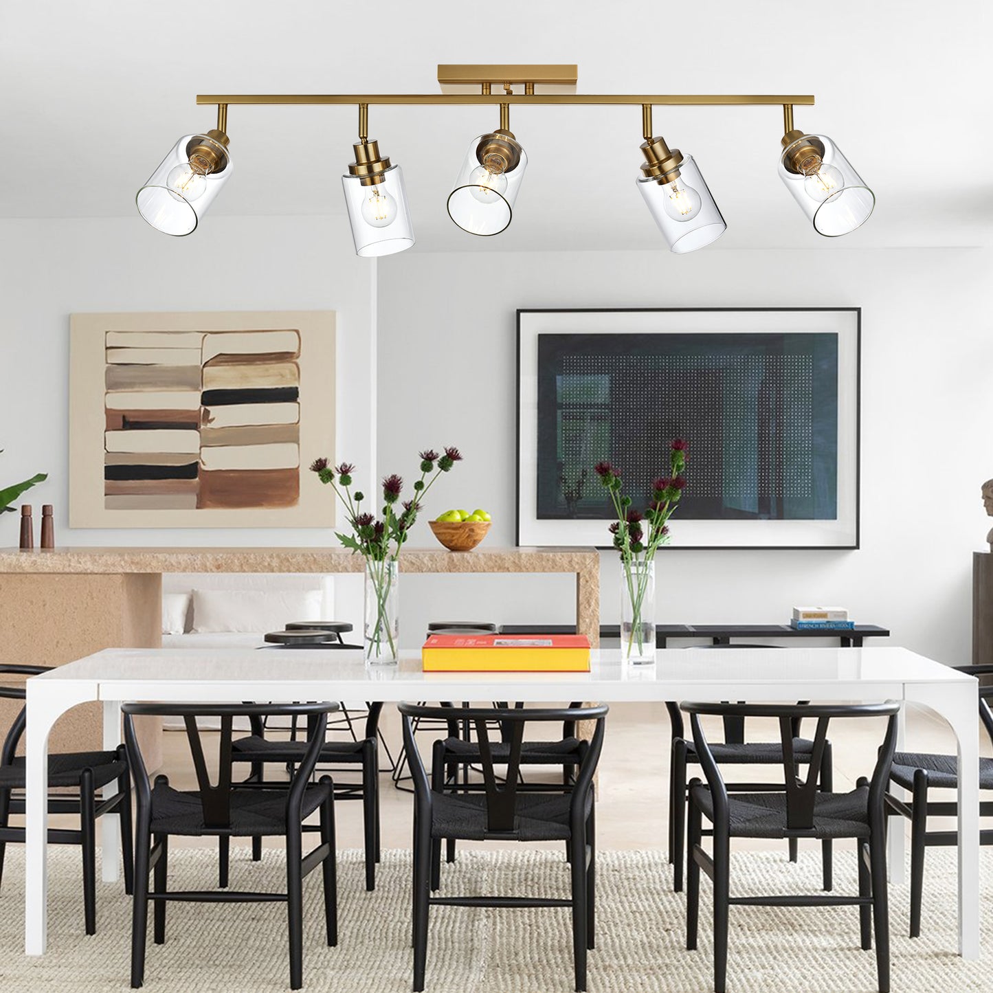 Melucee Adrian Flush Mount Ceiling Light Rotatable Track Lighting Kit