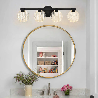 Integrated LED 4-lights Vanity Lights – Rustproof Stainless Steel & Shatterproof Acrylic Lampshade – Bathroom Mirror Lighting