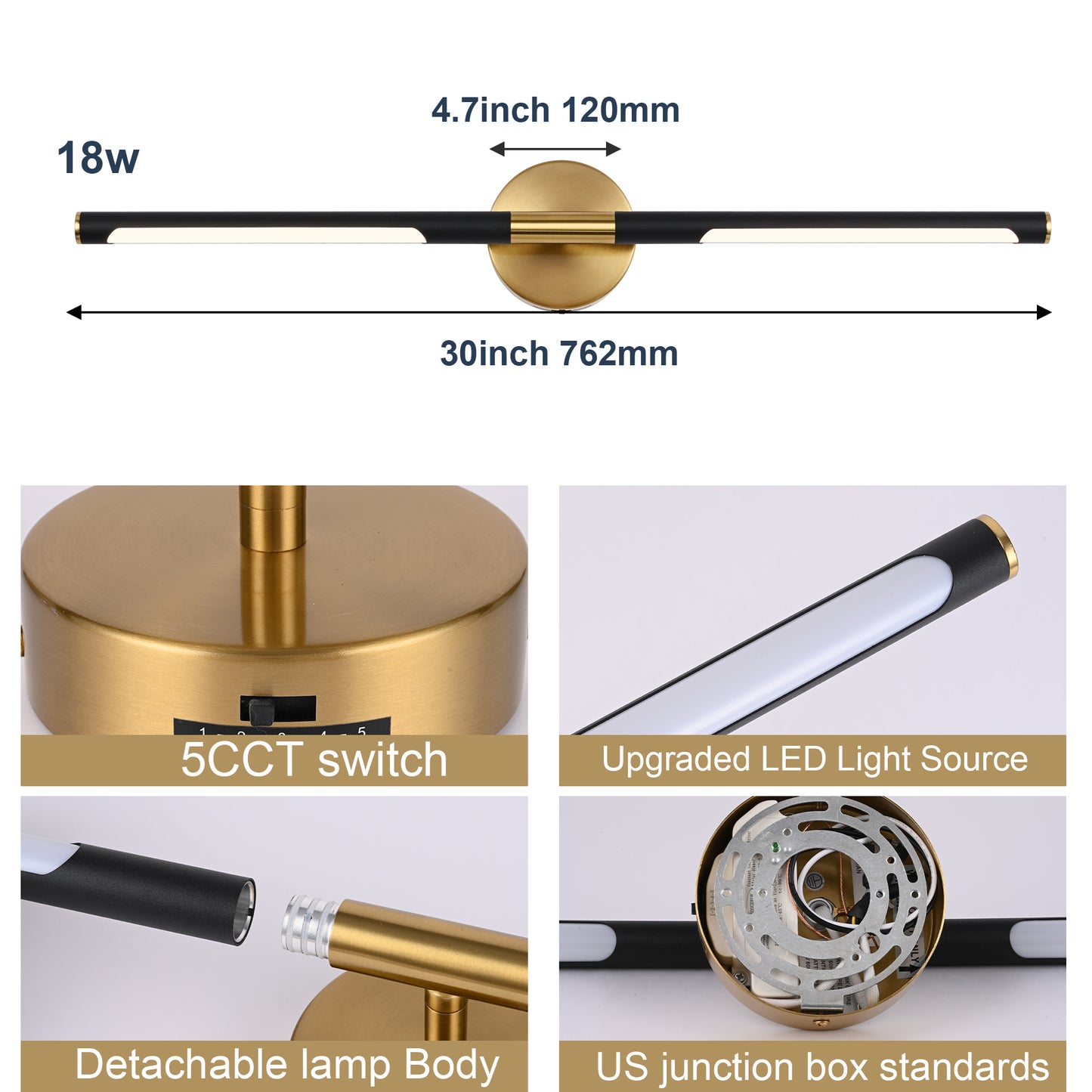 Bonlicht Saul LED Bathroom Light Fixture 12W