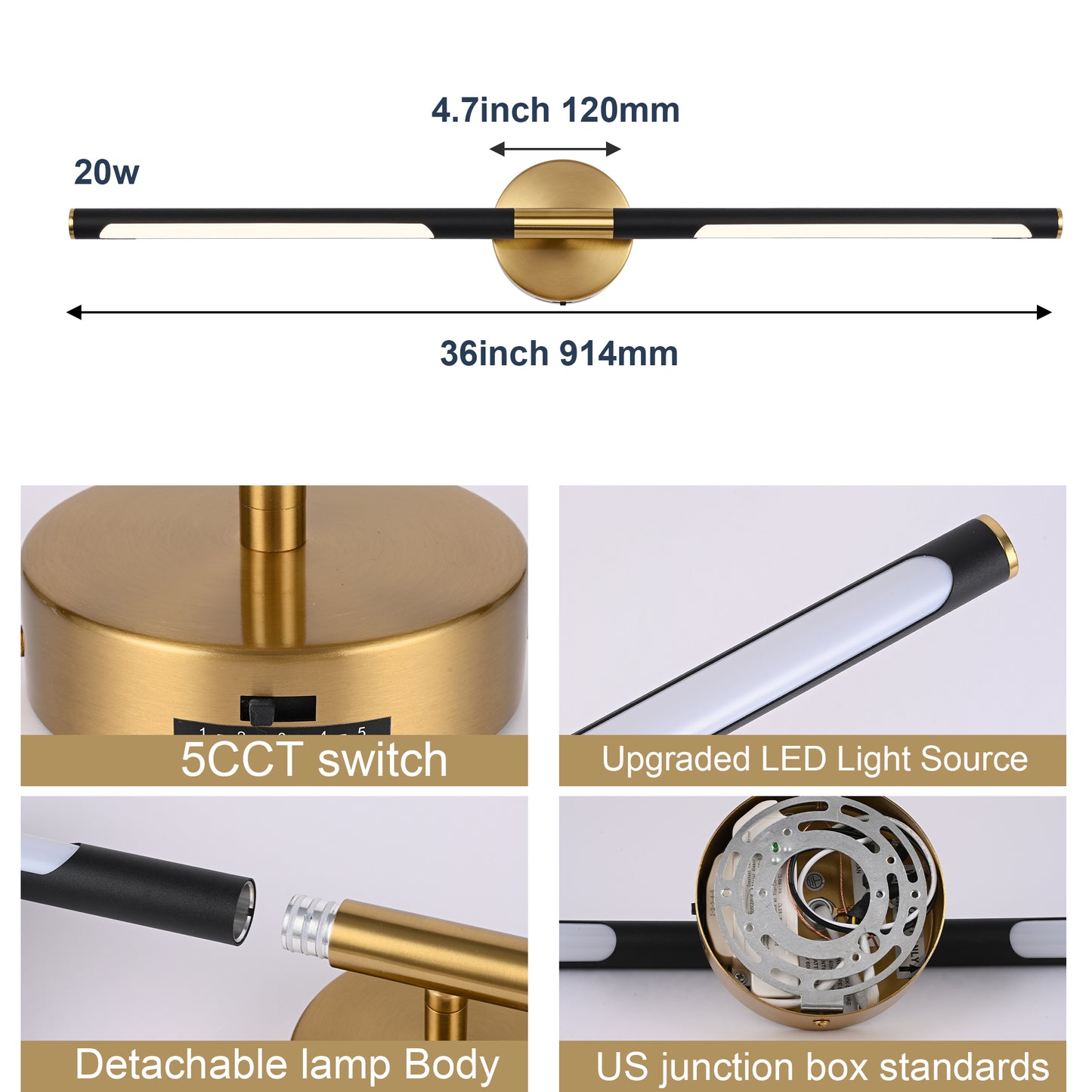 Bonlicht Saul LED Bathroom Light Fixture 12W