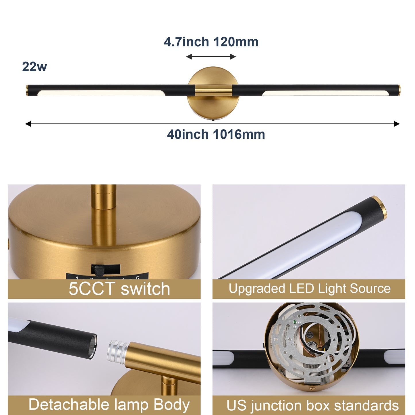 Bonlicht Saul LED Bathroom Light Fixture 12W