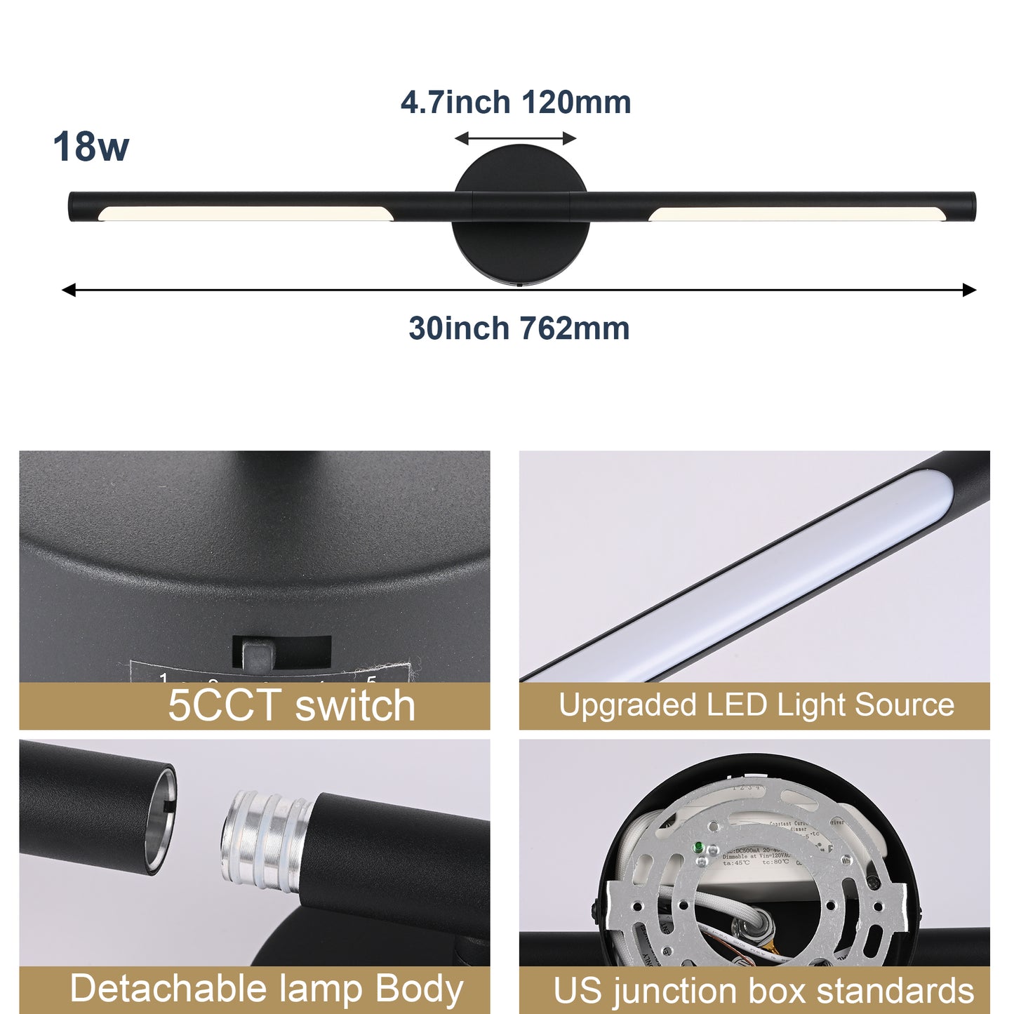 Bonlicht Saul LED Bathroom Light Fixture 12W