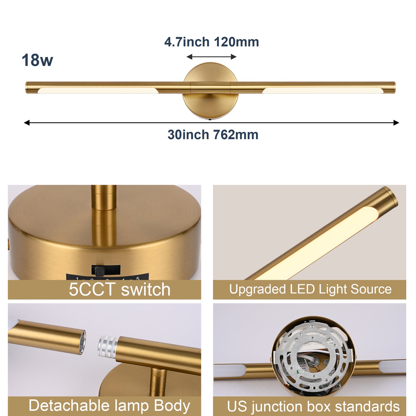 Bonlicht Saul LED Bathroom Light Fixture 12W