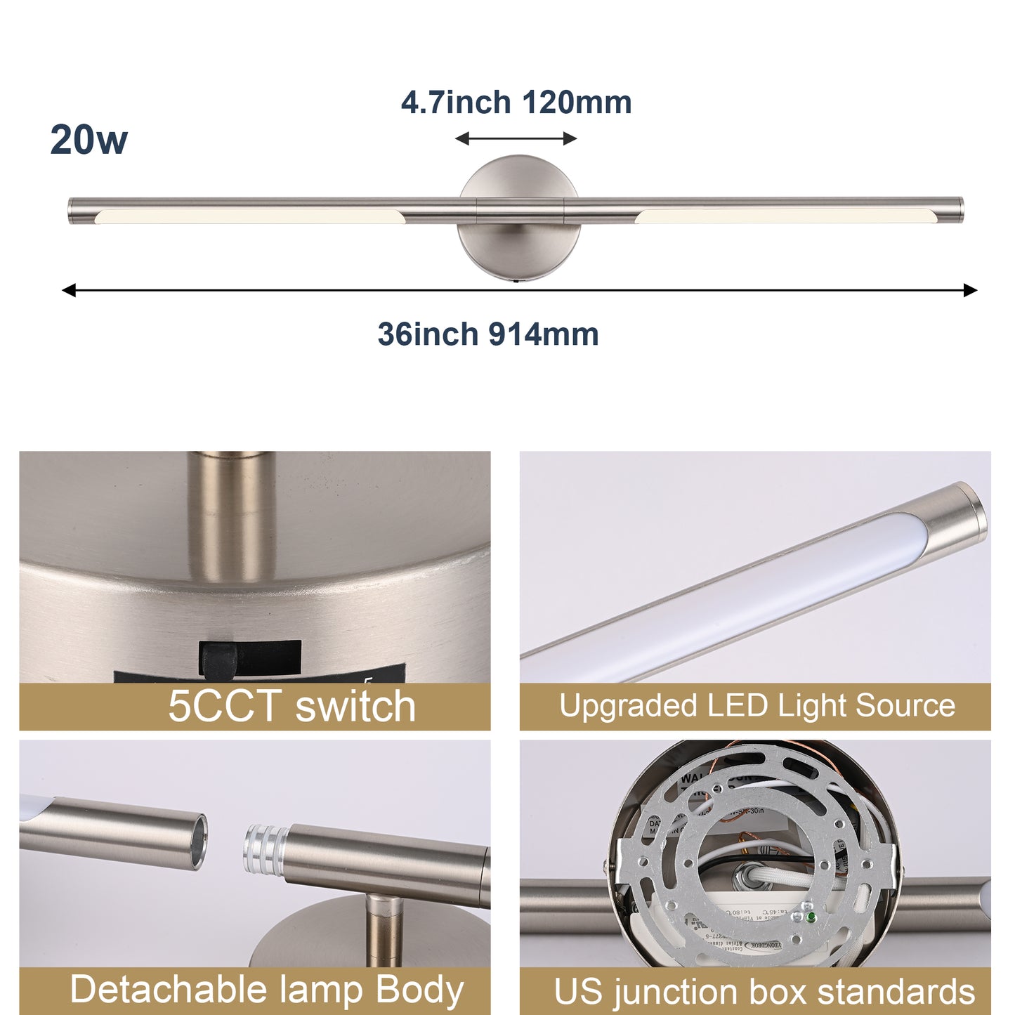 Bonlicht Saul LED Bathroom Light Fixture 12W