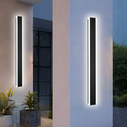 2 Pack 48in Integrated LED Outdoor Wall Light, Modern Waterproof Exterior Garage Sconce Lighting, IP65 Black Finish, 3000K Warm White/6000K Daylight, Hardwired for Porch, Patio, Entryway
