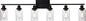 Black Vanity Light Fixture 6-Light Industrial Metal Wall Sconce Bathroom Lighting for Bedroom Hallway Kitchen, Clear Glass Shade Included