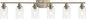Modern Bathroom Vanity Light Fixtures 6-Light Brushed Nickel Contemporary Wall Light with Glass Shade for Kitchen Living Room Bedroom
