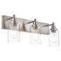 Brushed Nickel Bathroom Light Fixture with Clear Glass Shade, Modern Bath Wall Mounted Lamp Industrial Vanity Light for Mirror, Living Room, Bedroom, Hallway
