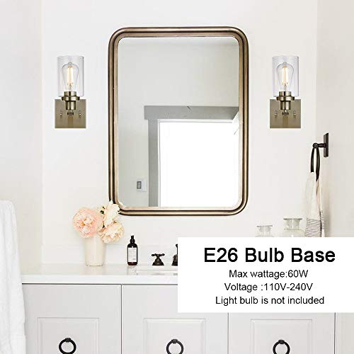 1 Light Wall Sconce Lighting Bathroom Light Fixtures Brushed Nickel Modern Vanity Lights Porch Light Fixtures Wall Mount
