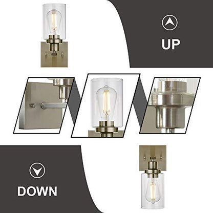 1 Light Wall Sconce Lighting Bathroom Light Fixtures Brushed Nickel Modern Vanity Lights Porch Light Fixtures Wall Mount