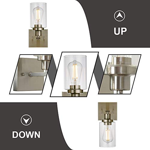1 Light Wall Sconce Lighting Bathroom Light Fixtures Brushed Nickel Modern Vanity Lights Porch Light Fixtures Wall Mount