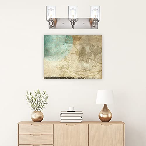 Brushed Nickel Bathroom Light Fixture with Clear Glass Shade, Modern Bath Wall Mounted Lamp Industrial Vanity Light for Mirror, Living Room, Bedroom, Hallway